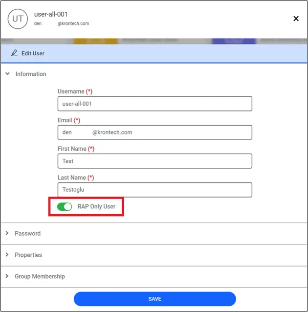 Enable PAMLimited&RPAM Flag on the User Enable PAMLimited&RPAM Flag on the User