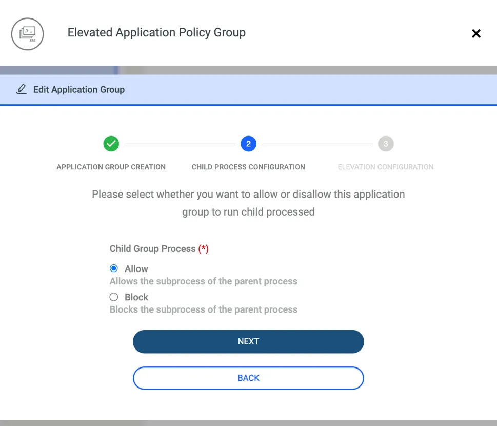 Subprocess policy For Elevated applications Subprocess policy For Elevated applications