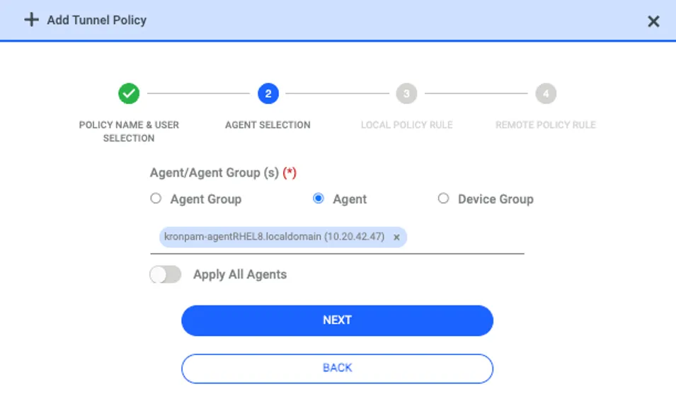 Endpoint Selection to apply the policy 