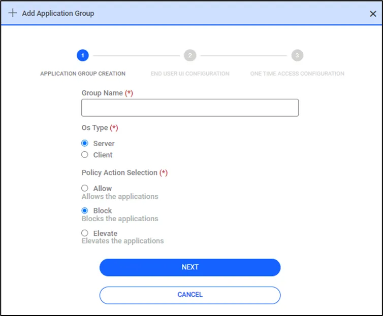 AAdding a New Application Group AAdding a New Application Group