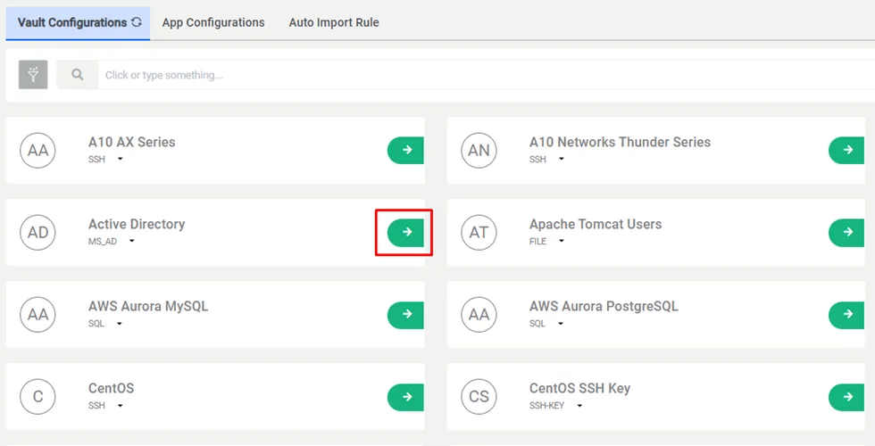 Showing Vault Configuration 