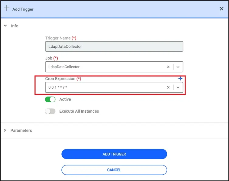 Editar trabajo de sincronización LDAP