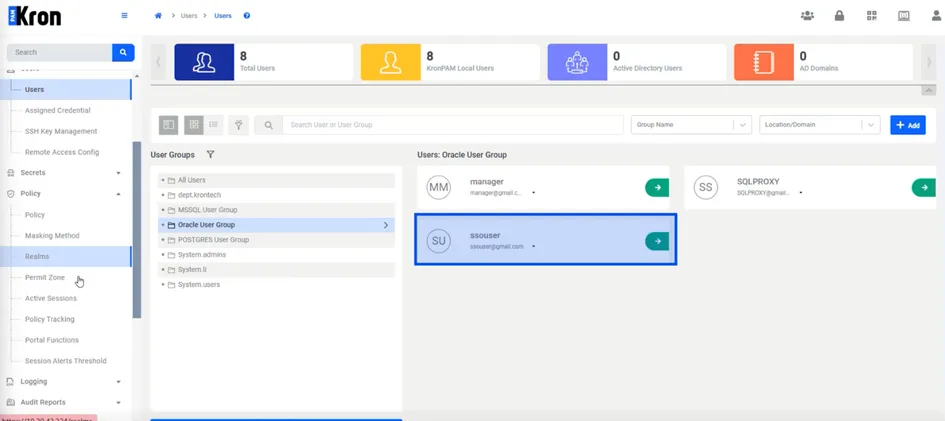 In this example ssouser will connect to MSSQL with SSO 