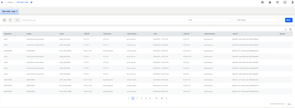 Authentication Logs Authentication Logs