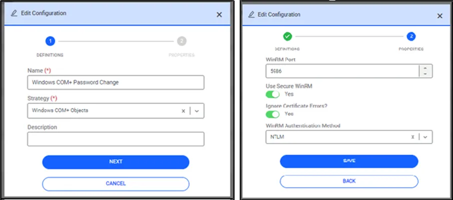 Application Configuration Definition Screen