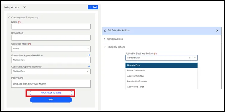 Policy Group with an RDP Profile included as a Policy Key Policy Group with an RDP Profile included as a Policy Key