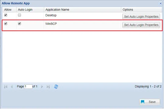 Allow Remote App Window