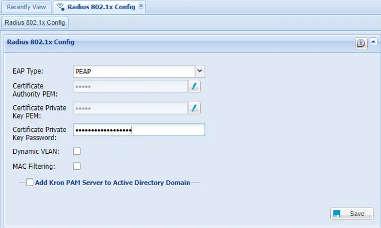 802.1x Configuration 802.1x Configuration