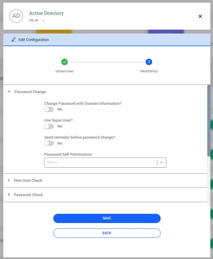 Vault Configuration Properties Popup