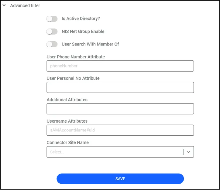 LDAP Account Advanced Settings LDAP Account Advanced Settings