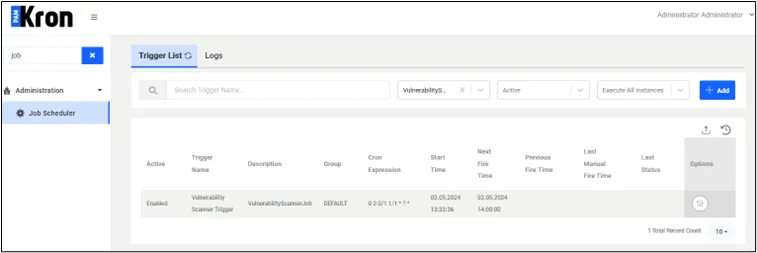 Defined Trigger in Job Scheduler Defined Trigger in Job Scheduler