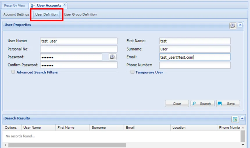 User Definition