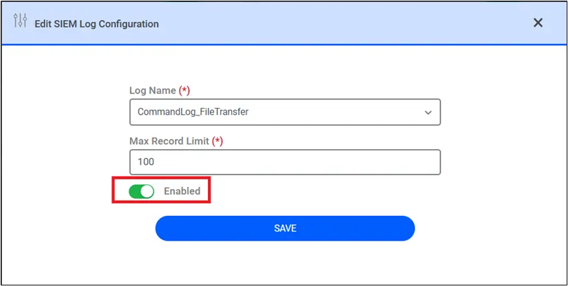 Disable/Enable SIEM Logs