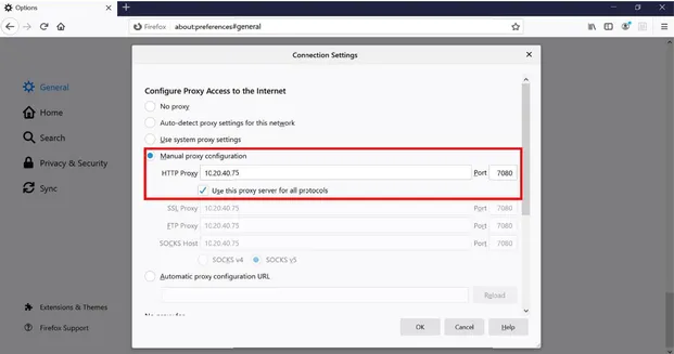 Manual Proxy Configuratio Manual Proxy Configuratio