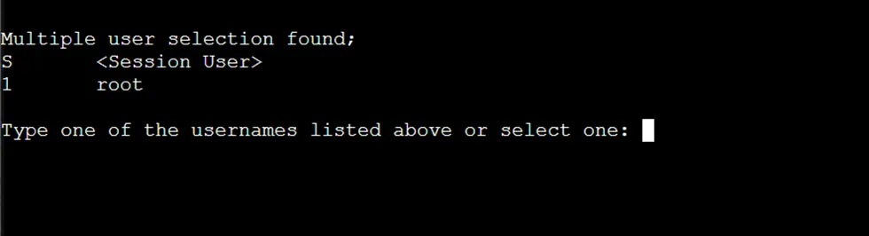 Multiple User Selection on SSH Proxy Terminal