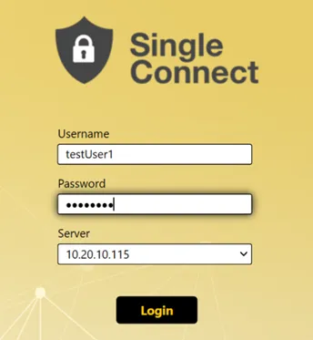 Log in to Single Connect Windows Client