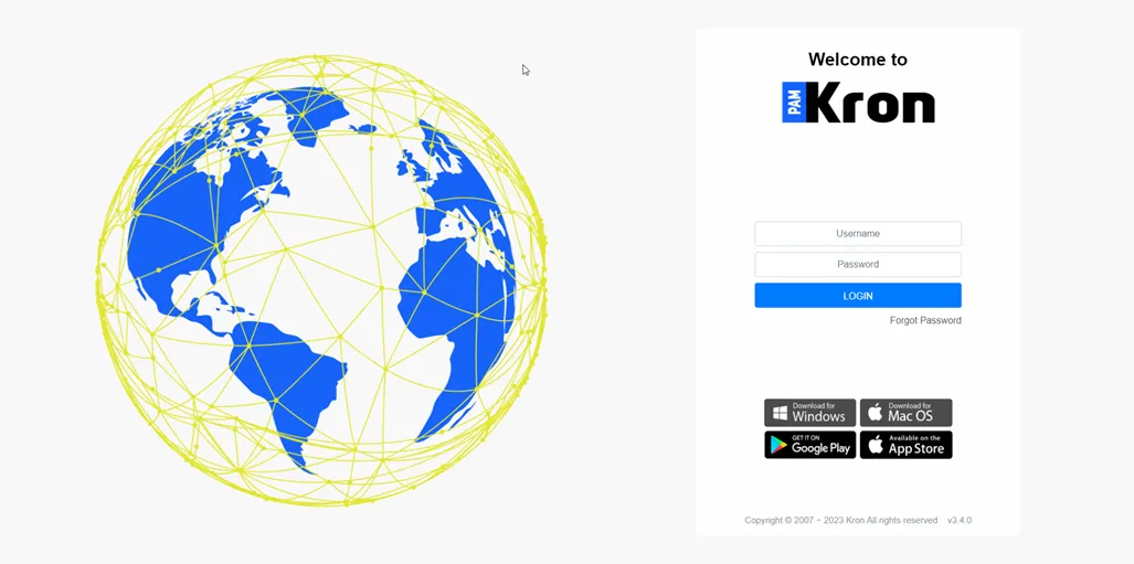 Kron PAM Login Page