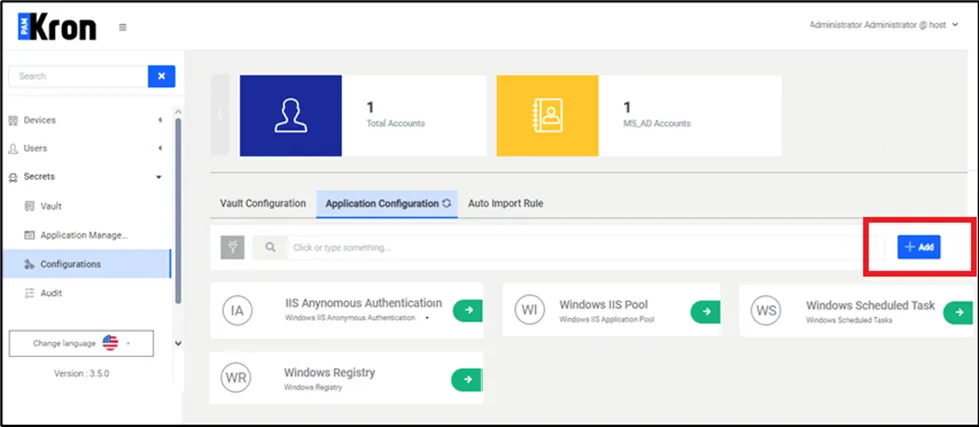 pplication Configuration Definition Screen