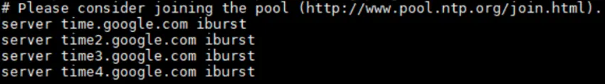 ntp config