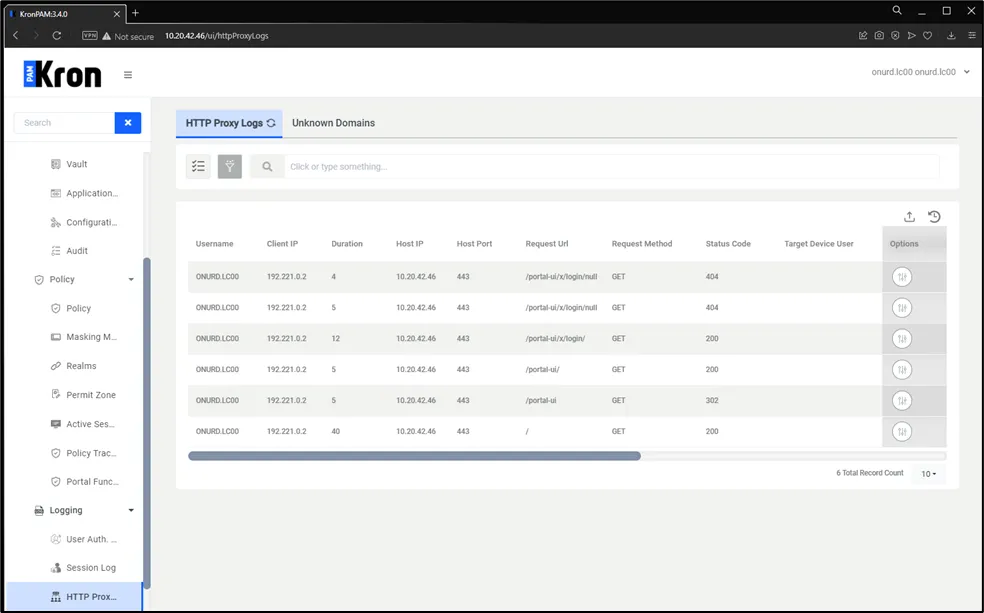 HTTP Proxy Logs