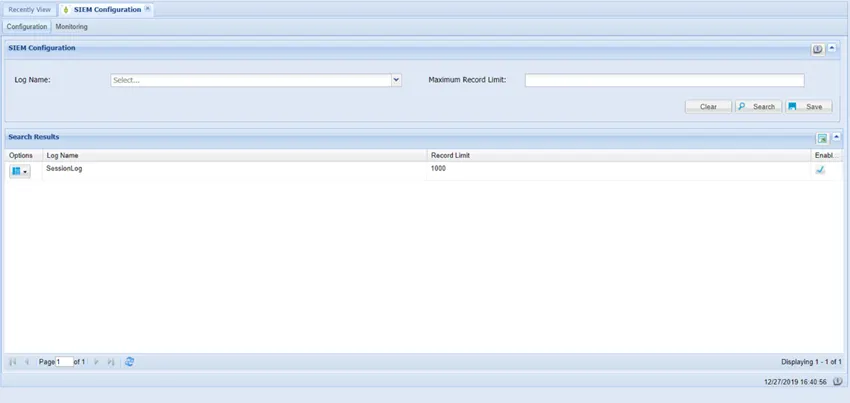 SIEM Log Configuration