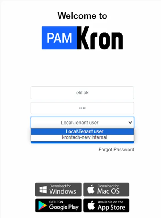Select the domain for AD users
