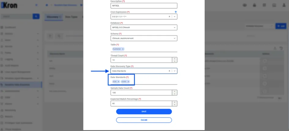 Tipo de descubrimiento de estándar de datos Tipo de descubrimiento de estándar de datos