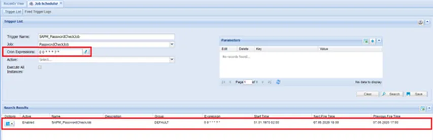 Password Check Job Cron Expression