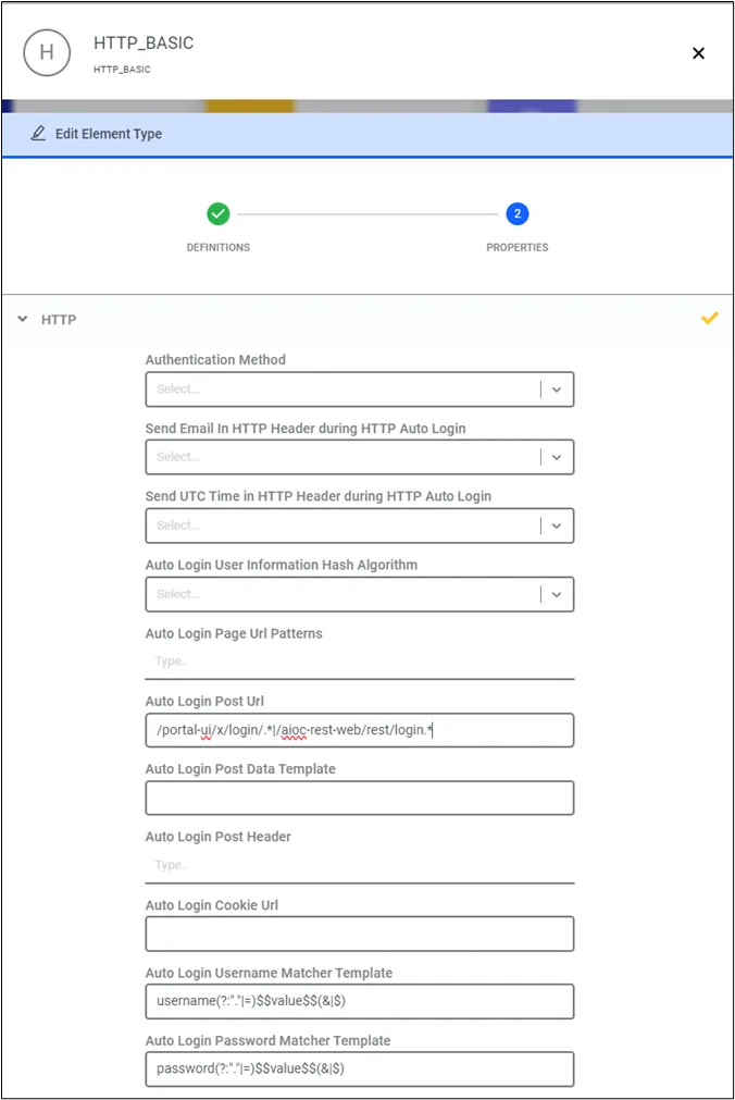 Element Type Properties Information