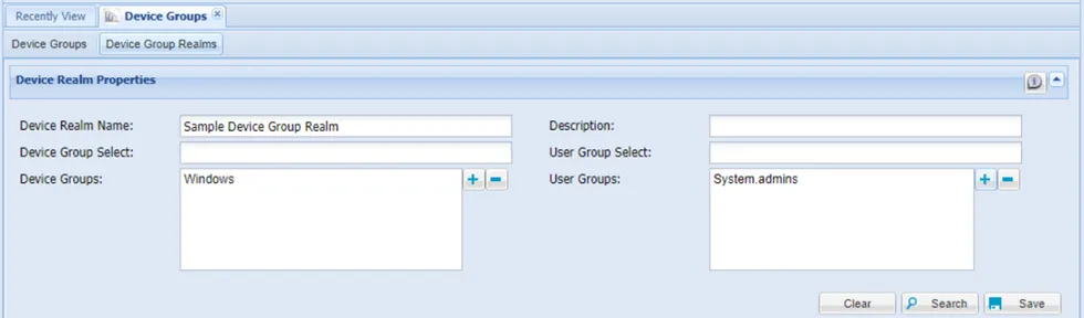 Creating Device Group Realms Creating Device Group Realms