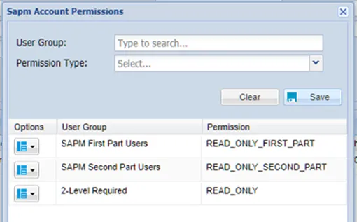 SAPM Permissions Set Up for User Groups