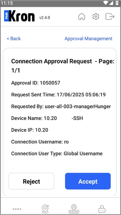 Connection Approval Request Connection Approval Request