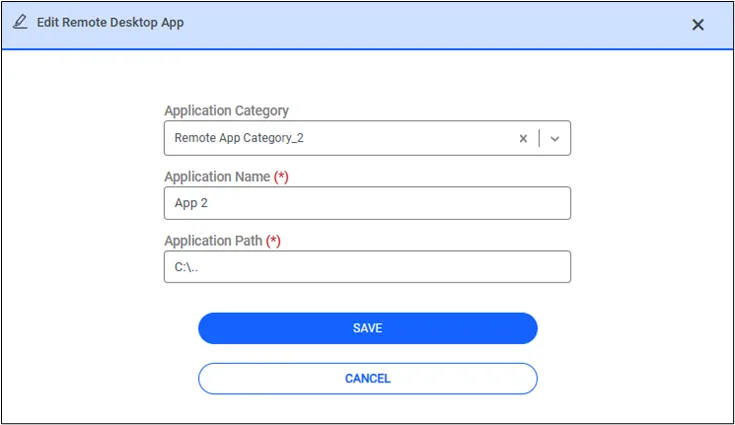 Add/Edit Remote Apps Add/Edit Remote Apps