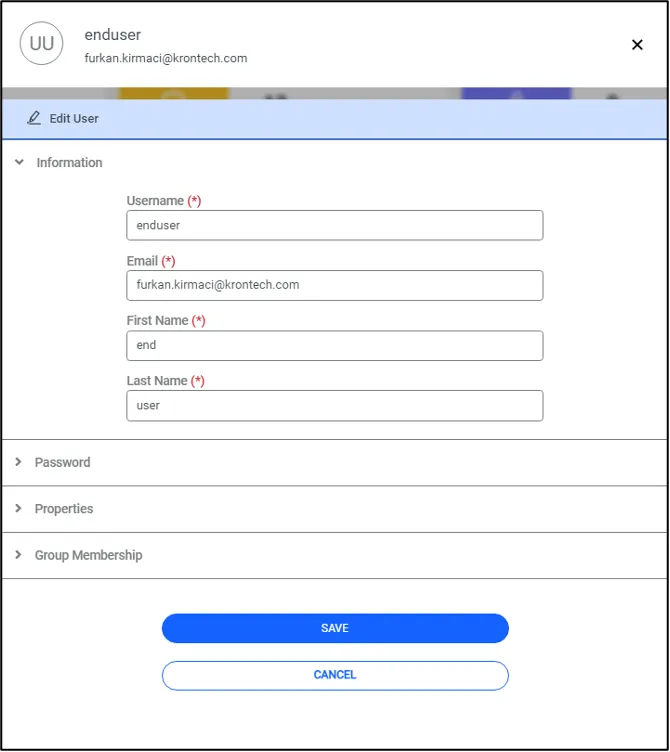 Search/edit user