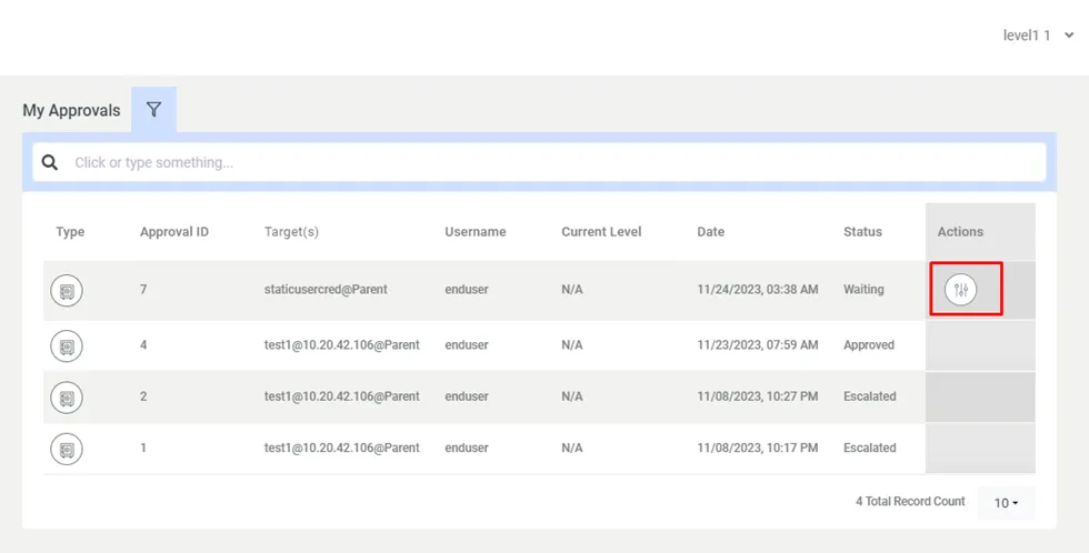 Approval via GUI  