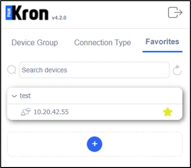  Find your favorite devices under the Favorites tab.