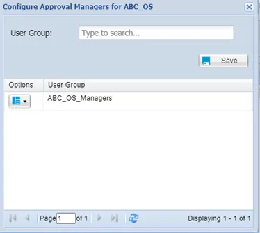 Configure Approval Manager Screen