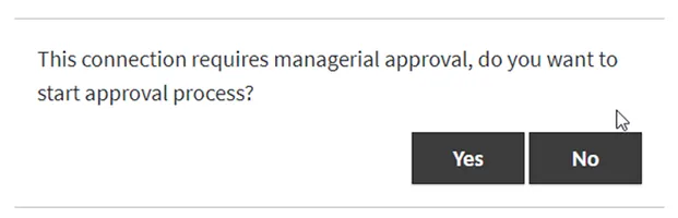 Start (Yes) or Reject (No) the managerial approval process for RDP.