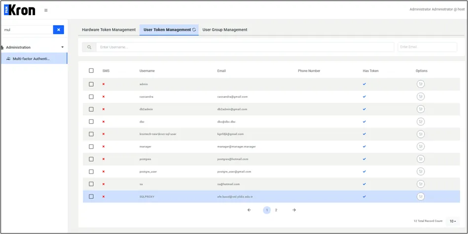 User Token Management
