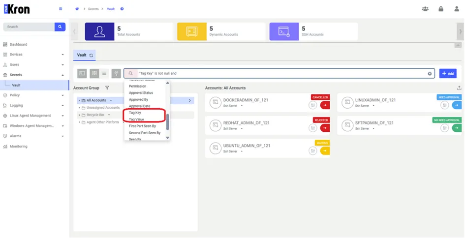 Search Account Tags