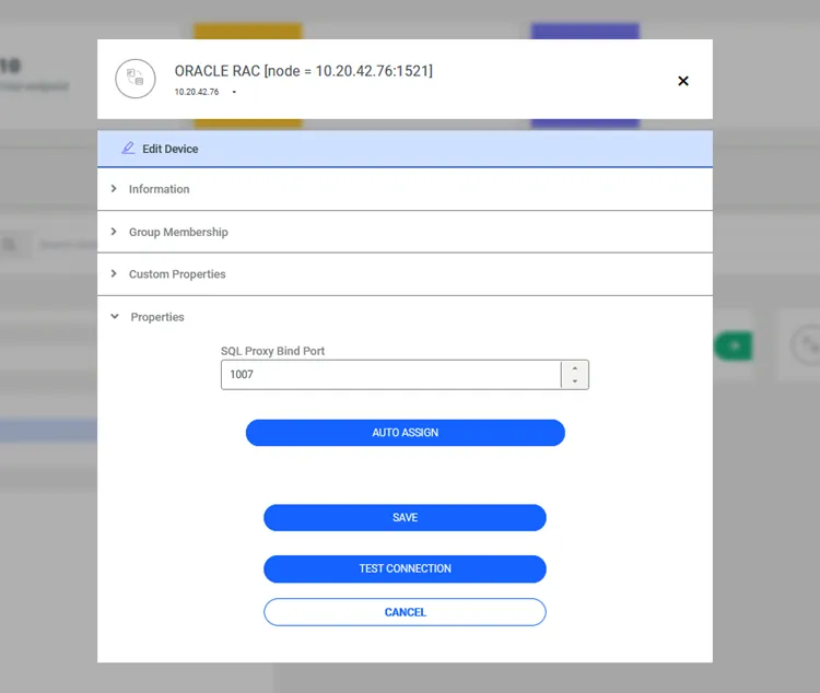 SQL Proxy Bind Port for connection