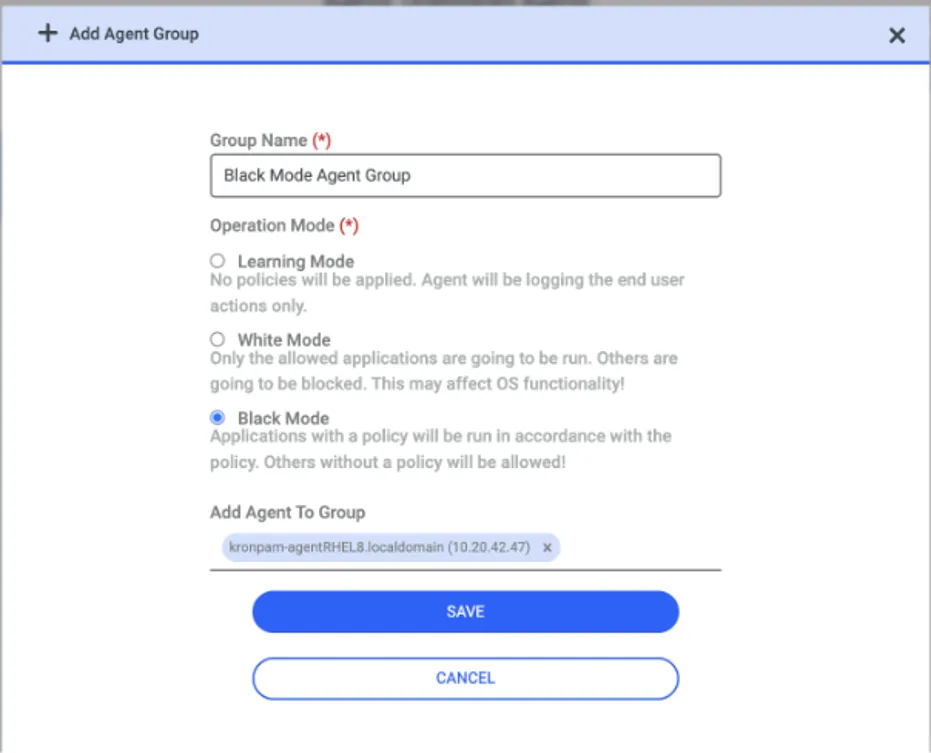 Editing an Agent Group