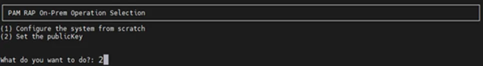 Setting the Public Key generated from the Remote Access Portal (RAP)’s side