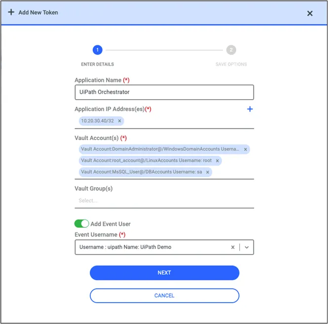  Adding Application Token for UiPath