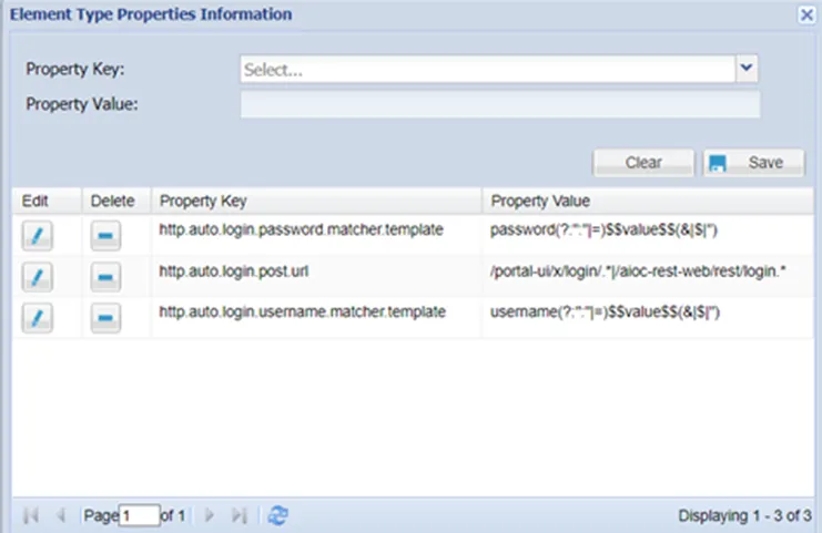 Element Type Properties Information