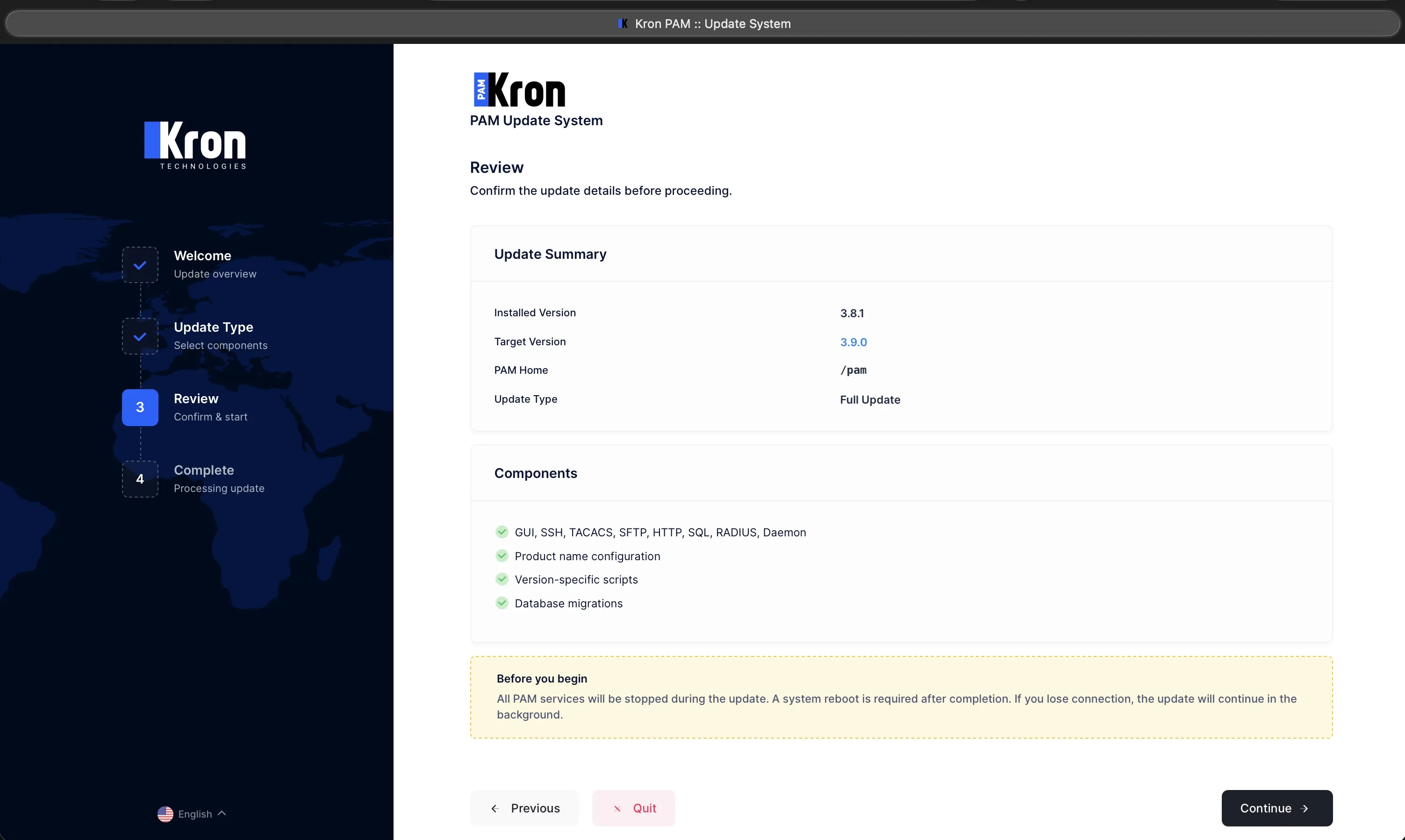 Review screen