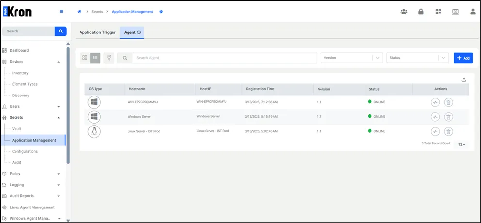 AAPM Agent Screen