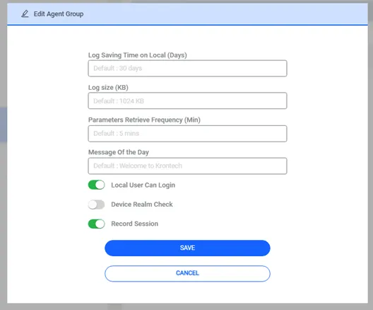 Agent Group Parameters