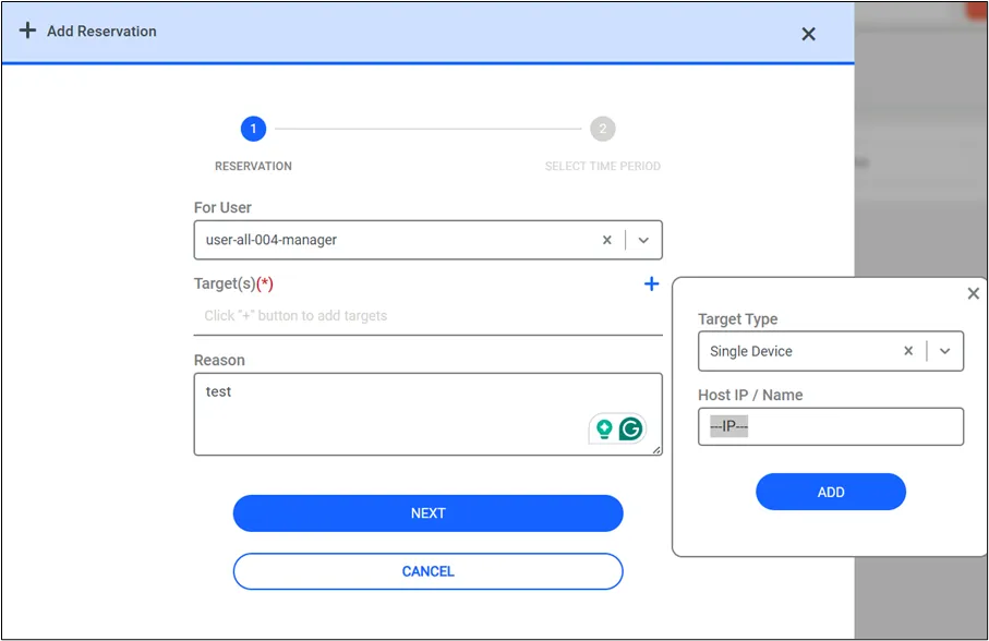 Single Device Selection in Connection Reservation Single Device Selection in Connection Reservation
