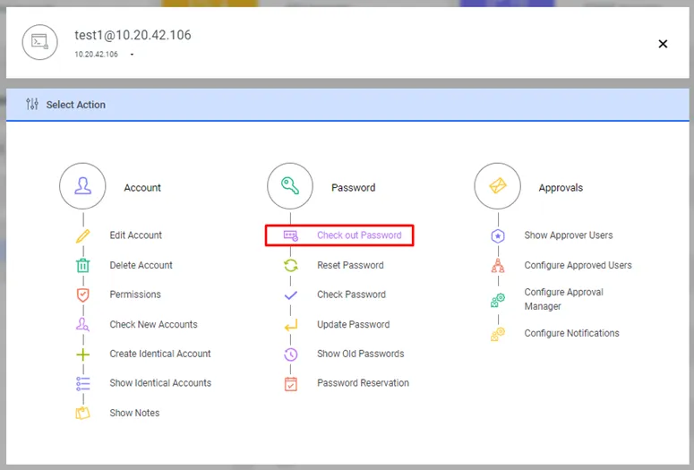 Show Password option in the SAPM Account Options Menu